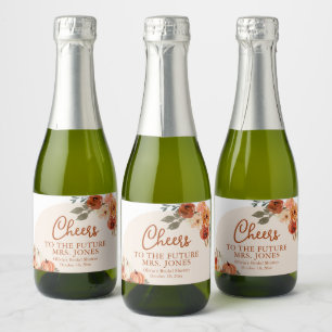 Boho Herfst Pompoen Toekomst Mrs Vrijgezellenfeest Sparkling Wijnetiket