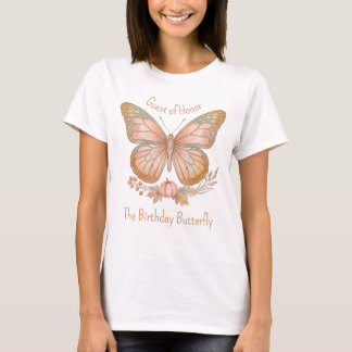 Boho herfst pompoen verjaardag vlinder T-shirt