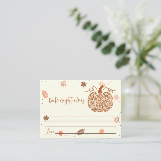 Boho Herfst Pompoen Vrijgezellenfeest Datum Spel Informatiekaartje (Staand voorkant)