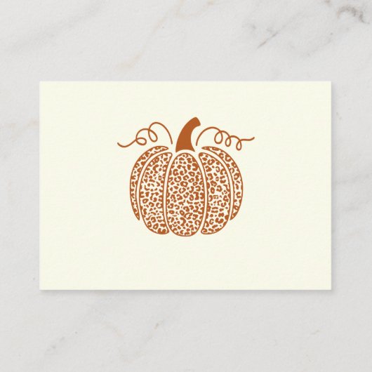 Boho Herfst Pompoen Vrijgezellenfeest Datum Spel Informatiekaartje (Achterkant)