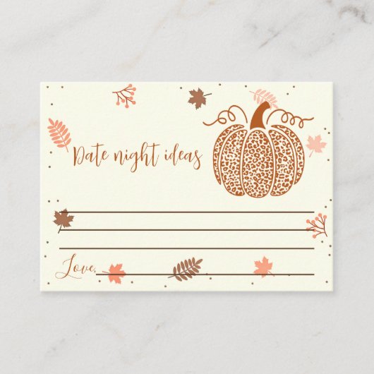 Boho Herfst Pompoen Vrijgezellenfeest Datum Spel Informatiekaartje (Voorkant)