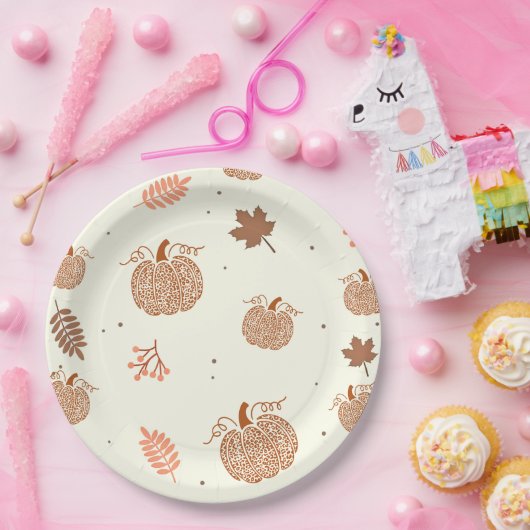 Boho Herfst Pompoen Vrijgezellenfeest Papier Borde Papieren Bordje (Feest)