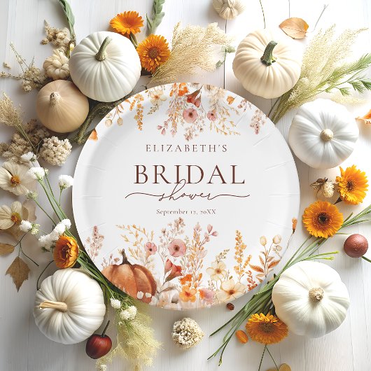 Boho Herfst pompoen Vrijgezellenfeest Papieren Bordje