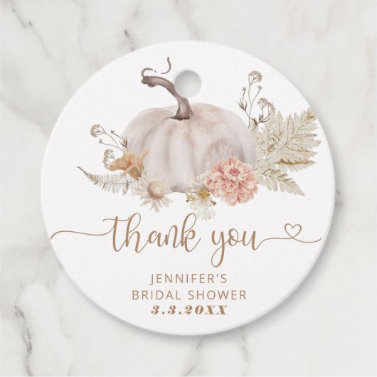 Boho herfst pumpkin bedankt je label (Voorkant)