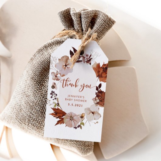 Boho herfst pumpkin bedankt je label cadeaulabel