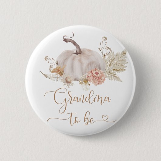 Boho herfst pumpkin Grandma om Button te worden (Voorkant)