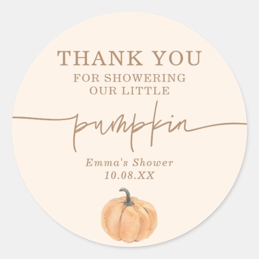 Boho Herfst Pumpkin Hartelijk dank voor de positie Ronde Sticker (Voorkant)