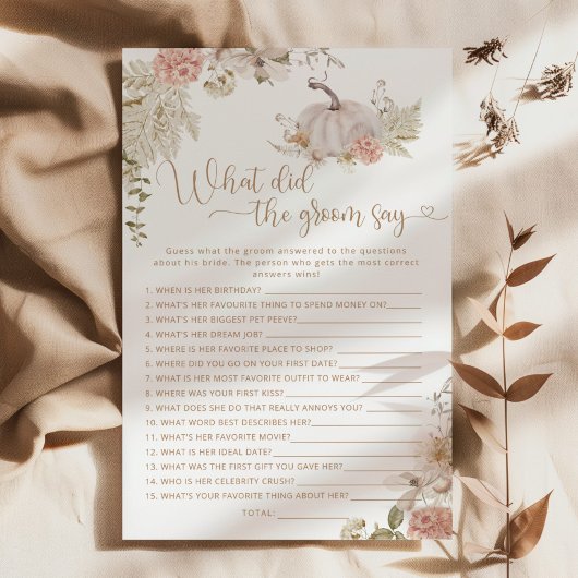 Boho herfst pumpkin Wat zei de groom?