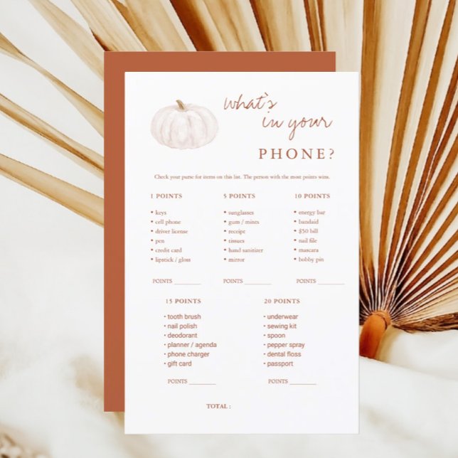 Boho Herfst Pumpkin Wat zit er in je telefoon spel (Creator heeft geüpload)