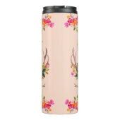 Boho Herfst Rendier Lashers Floral Deer Antlers Thermosbeker (Achterkant)