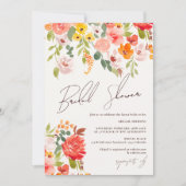 Boho herfst roestig handgeschilderd bloem bruidsdo kaart (Voorkant)