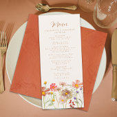 Boho-herfst roestige bloemige bruiloft menu