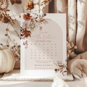 Boho Herfst Rustic Bewaar de datum Kaart