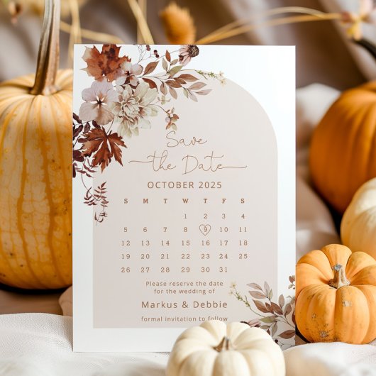 Boho Herfst Rustic Bewaar de datum Kaart
