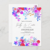 Boho herfst rustieke bloemen alles in één briefkaart (Voorkant / Achterkant)