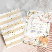 Boho Herfst Sinaasappel Witte Pompoen Een Baby is Kaart