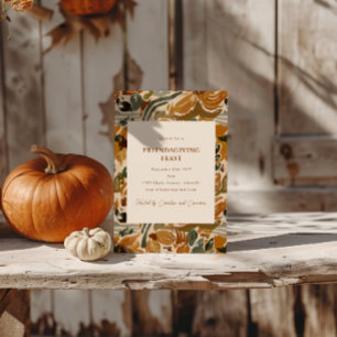 Boho Herfst Terracotta Bloemrijke Friendsgiving Fe Kaart