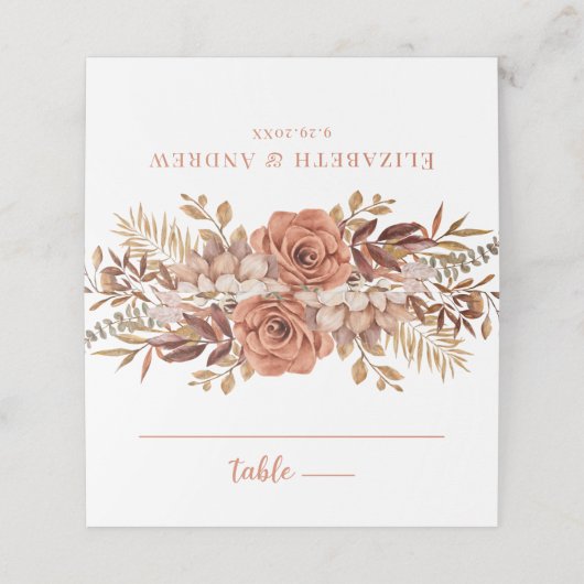 Boho Herfst Terracotta bruiloft details (Buitenkant ongevouwen)