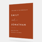 Boho Herfst Terracotta bruiloft Welkom Acryl Bord (Hoek)