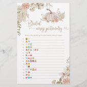 Boho herfst vrijgezellenfeest emoji pictionary gam (Voorkant)