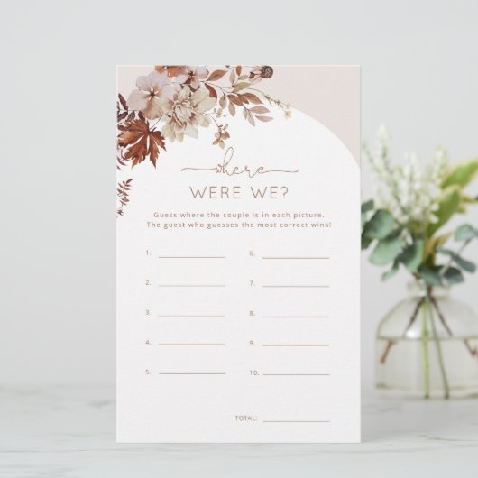 Boho herfst Waar waren we vrijgezellenfeest? (Staand voorkant)