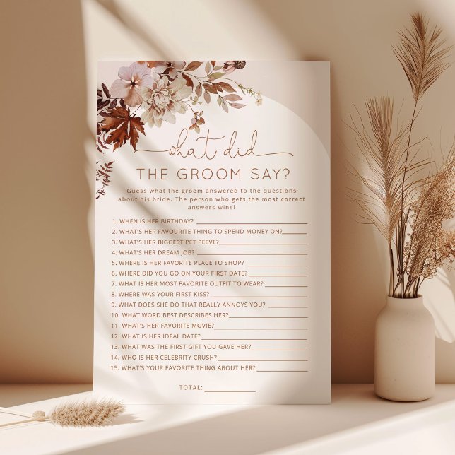 Boho herfst Wat zei de groom over brudal game? (Creator heeft geüpload)