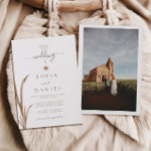 Boho Herfst Waterverf bruiloft Kaart