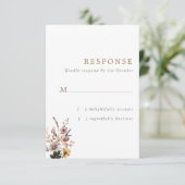 Boho Herfst Wild Flowers Verticale bruiloft RSVP Kaartje (Staand voorkant)