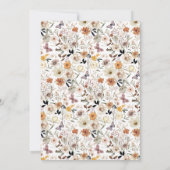 Boho Herfst Wild Flowers Wedding Kaart (Achterkant)