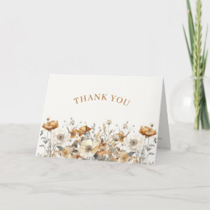 Boho-herfst-wildbloem-terracotta-babyfeest Bedankkaart