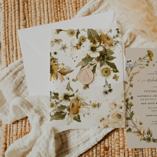 Boho Herfst Wilde Bloem Botanische Geperste Bloe Vellum Uitnodigingen
