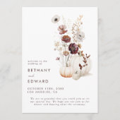 Boho Herfst Wilde Bloem Pompoen Trouwdag Programma (Voorkant)