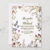 Boho herfst Wildflower Botanische bruiloft Kaart (Voorkant)