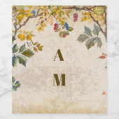 Boho herfst Wildflower Botanische bruiloft Wijn Etiket (Enkel label)