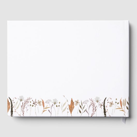 Boho herfst Wildflower bruiloft gastenboek (Achterkant)