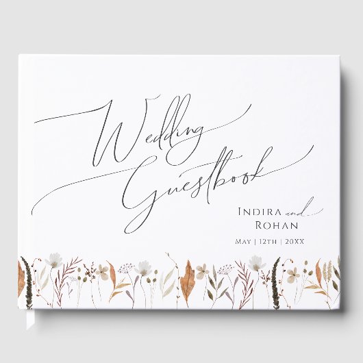 Boho herfst Wildflower bruiloft gastenboek (Voorkant)