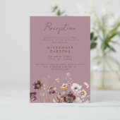 Boho Herfst Wildflower bruiloft receptie Informatiekaartje (Staand voorkant)