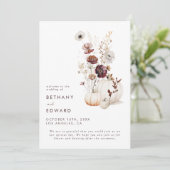 Boho Herfst Wildflower Pompoen bruiloft Programma (Staand voorkant)