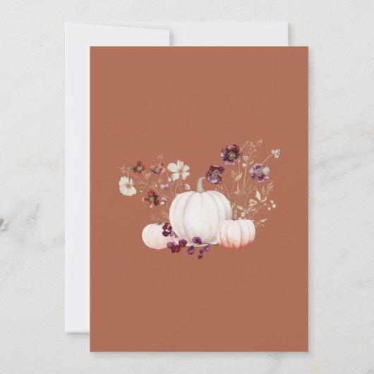 Boho Herfst Wildflower Pompoen Verjaardagsfeest Kaart (Achterkant)