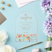 Boho herfst Wildflower Wedding Acryl Uitnodigingen (Insitu (Huwelijk))