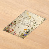 Boho Herfst Wildflower Wedding Acryl Uitnodigingen (Laagn)