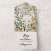 Boho Herfst Wildflower Wedding All In One Uitnodiging (Binnen)