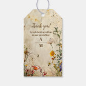 Boho Herfst Wildflower Wedding Cadeaulabel (Achterkant)