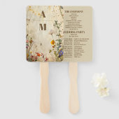 Boho Herfst Wildflower Wedding Handwaaier (Voorkant en achterkant)