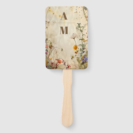 Boho Herfst Wildflower Wedding Handwaaier (Voorkant)