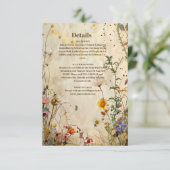 Boho Herfst Wildflower Wedding Informatiekaartje (Staand voorkant)