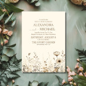 Boho Herfst Wildflower Wedding Kaart