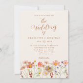 Boho Herfst Wildflower Wedding Kaart (Voorkant)