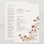 Boho Herfst Wildflower Wedding Programme (Voorkant / Achterkant)