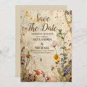 Boho Herfst Wildflower Wedding Save The Date (Voorkant / Achterkant)